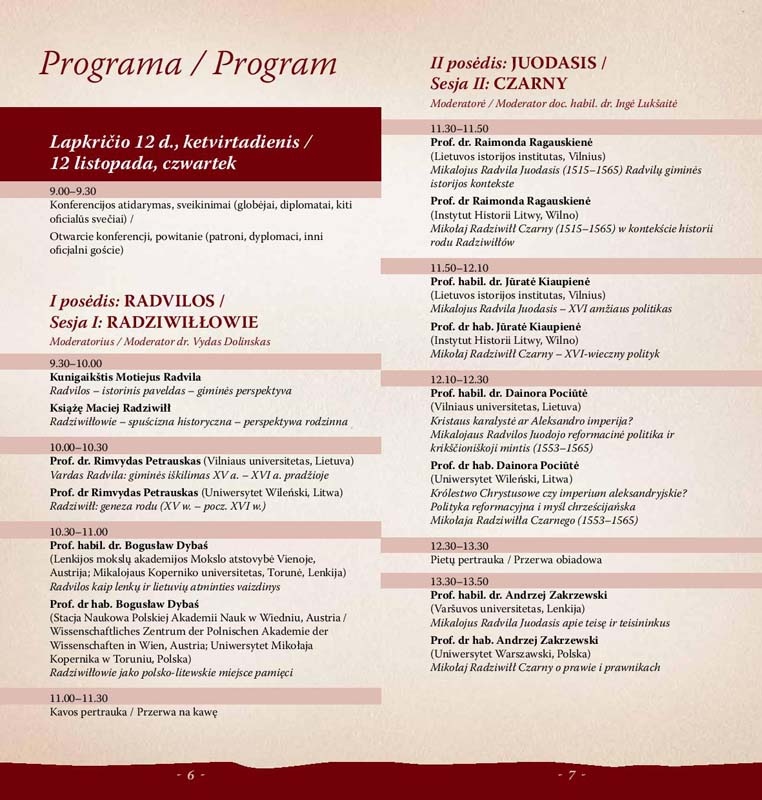 Radvilu konferencijos programa Program konferencji  Radziwillowskiej-page-004