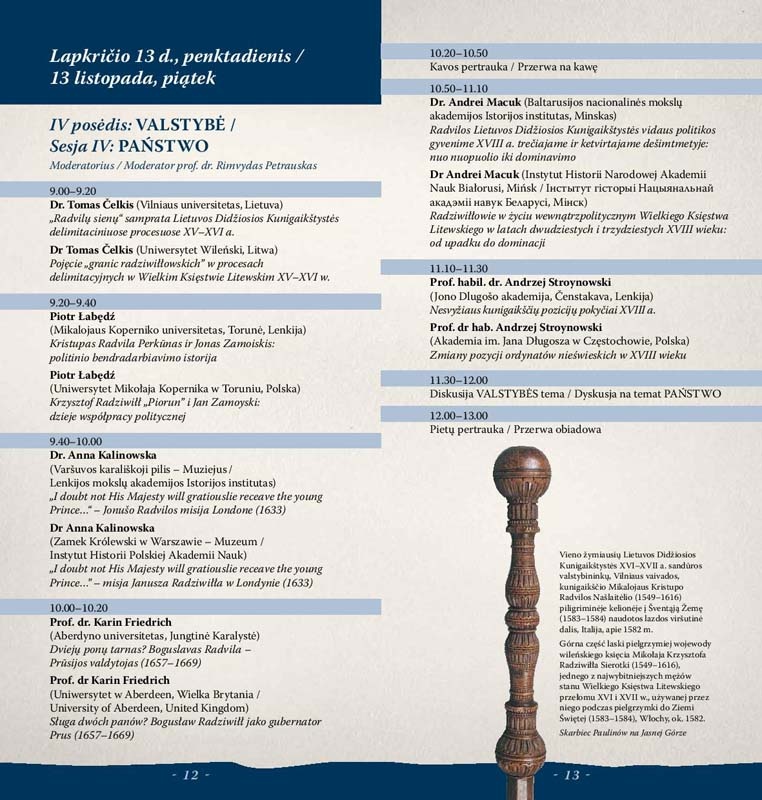 Radvilu konferencijos programa Program konferencji  Radziwillowskiej-page-007